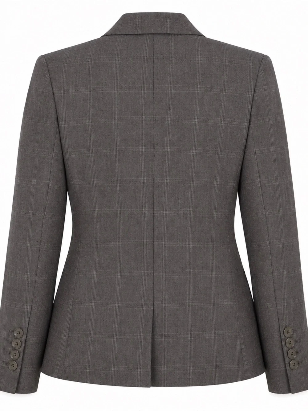 Theory Gray Plaid 100% Wool Tailored One Button Blazer Jacket Size 2 NWOT